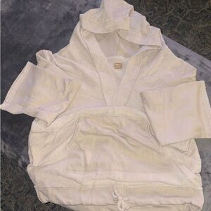 Free People Free-est Over-Sized Cream Pullover Hoodie Size M NWOT